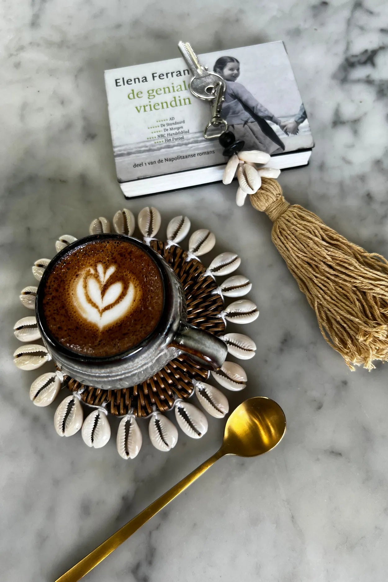 The Cowrie Tassel Keychain - Mocca - Image 2