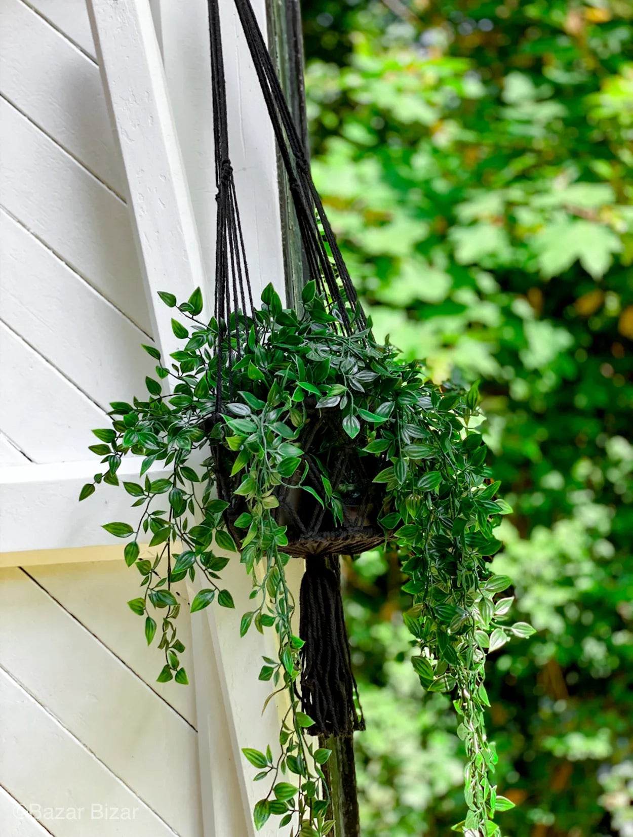The Macrame Plant Holder - Black - S - Image 2