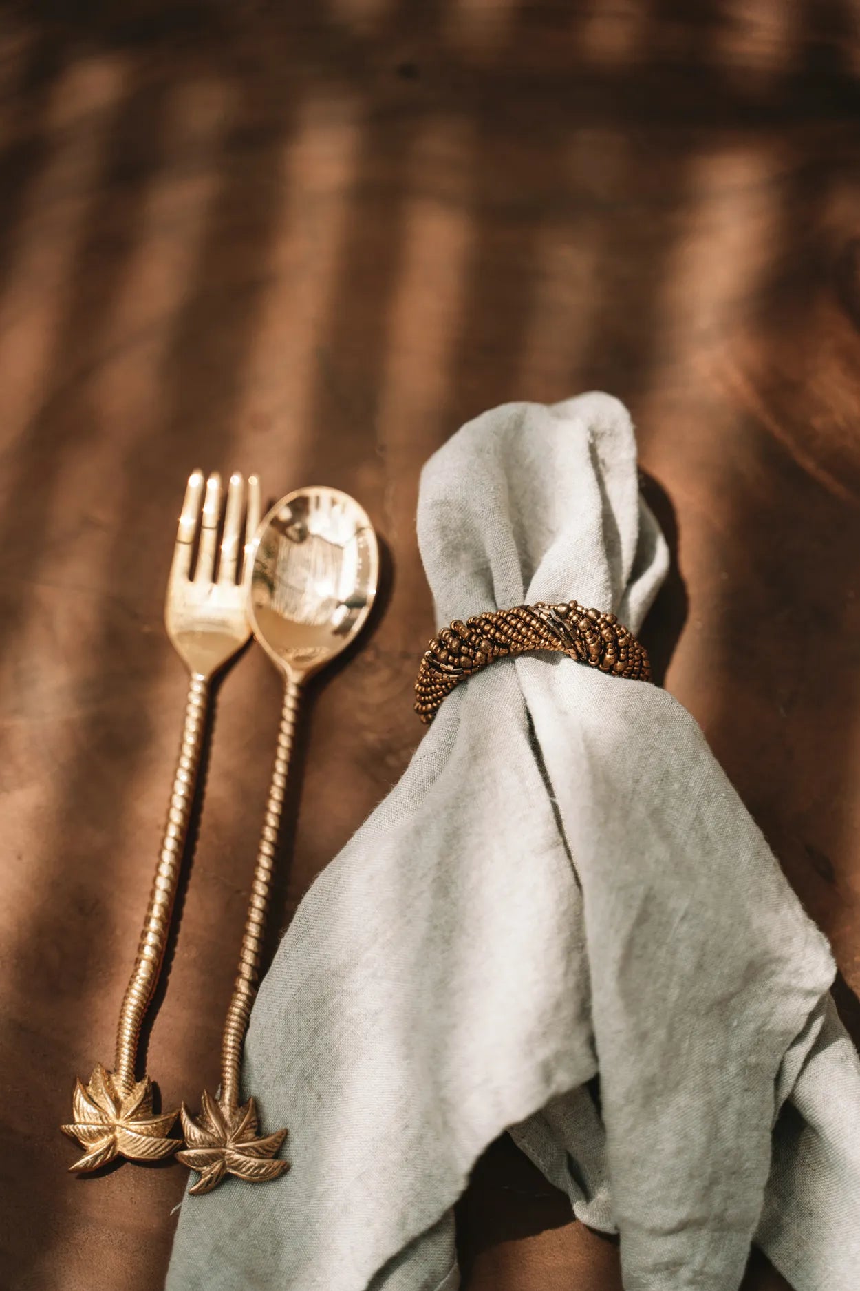 The Beaded Napkin Ring - Gold - Set of 4 - Image 2