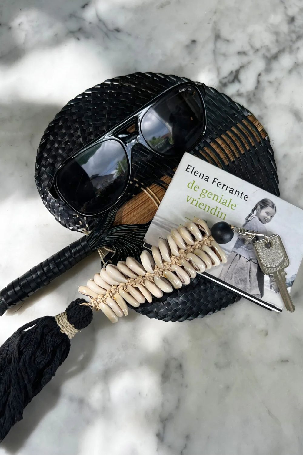 The Macrame Fishbone Keychain - Black - Image 2