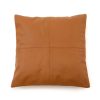 The Four Panel Leather Cushion Cover - Camel - 40x40