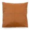 The Four Panel Leather Cushion Cover - Camel - 60x60