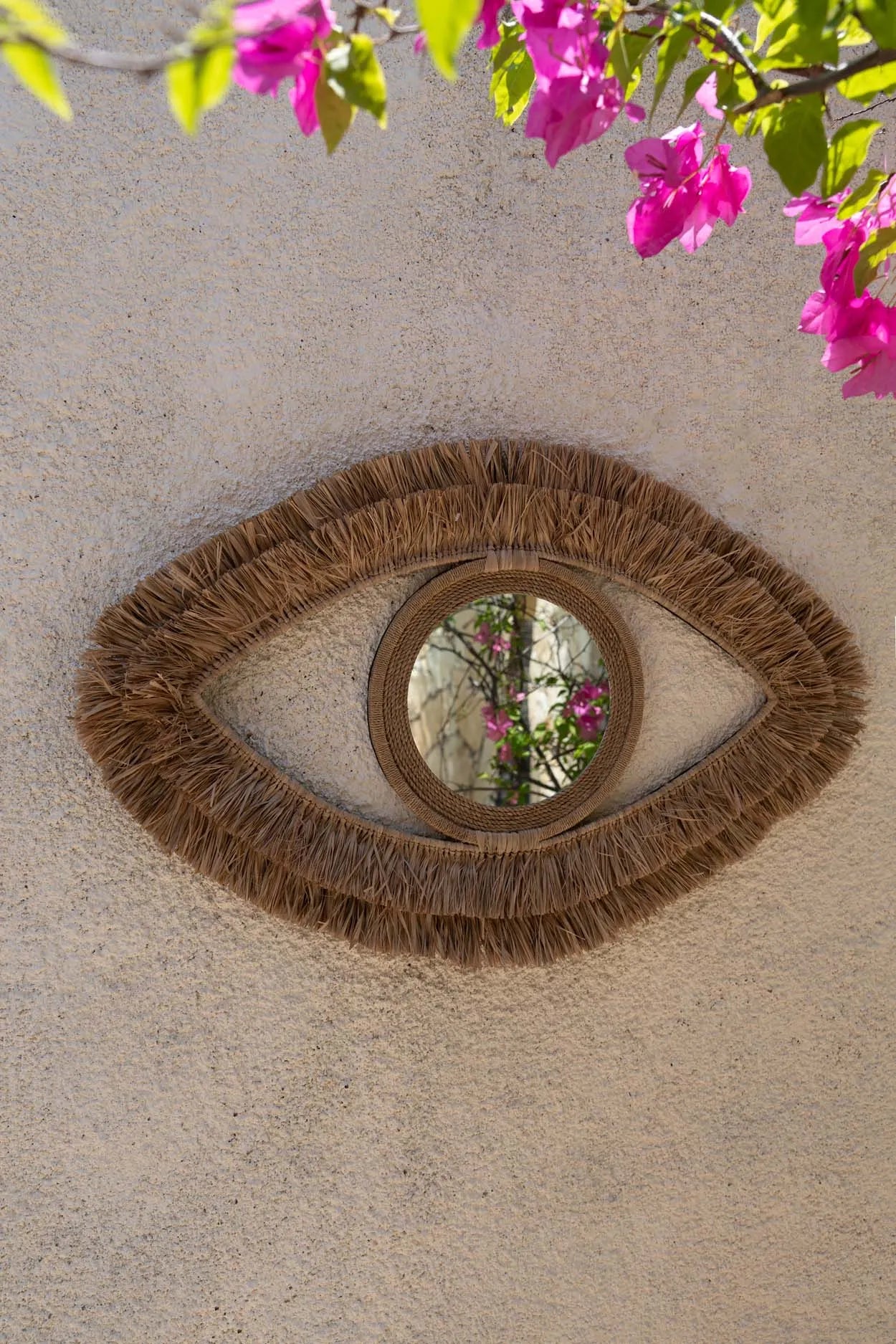 The Raffia Eye Mirror - Natural - M - Image 2
