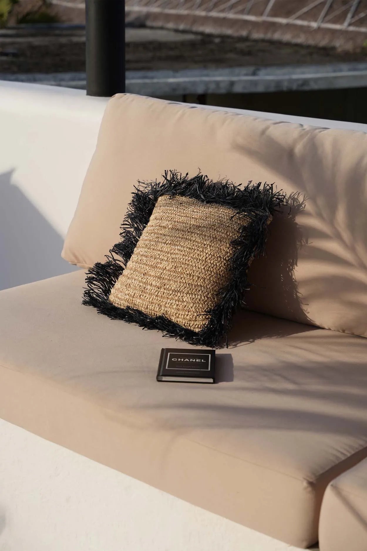 The Raffia Cushion Cover Square - Natural Black - 40x40 - Image 2