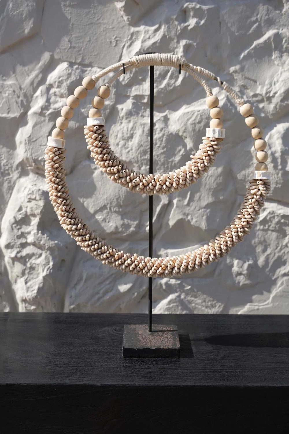 The Double Shell Necklace On Stand - Natural - Image 2