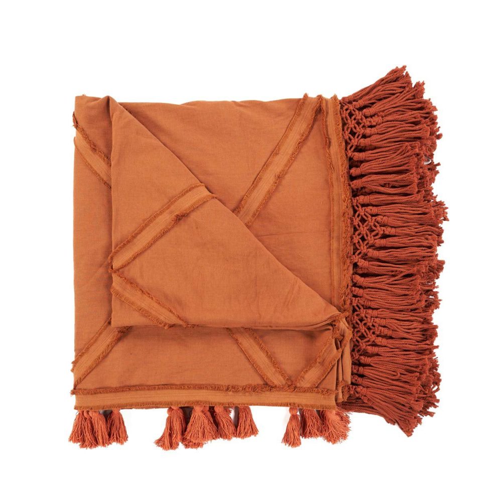 The Berber Bed Throw - Terracotta