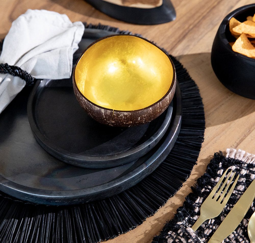 The Beaded Napkin Ring - Black - Set of 4