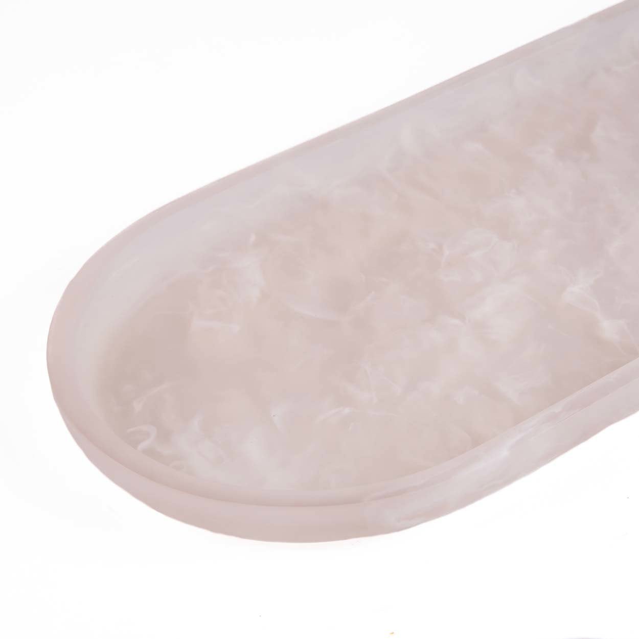 The Resin Oval Plate - Pink White - Image 2