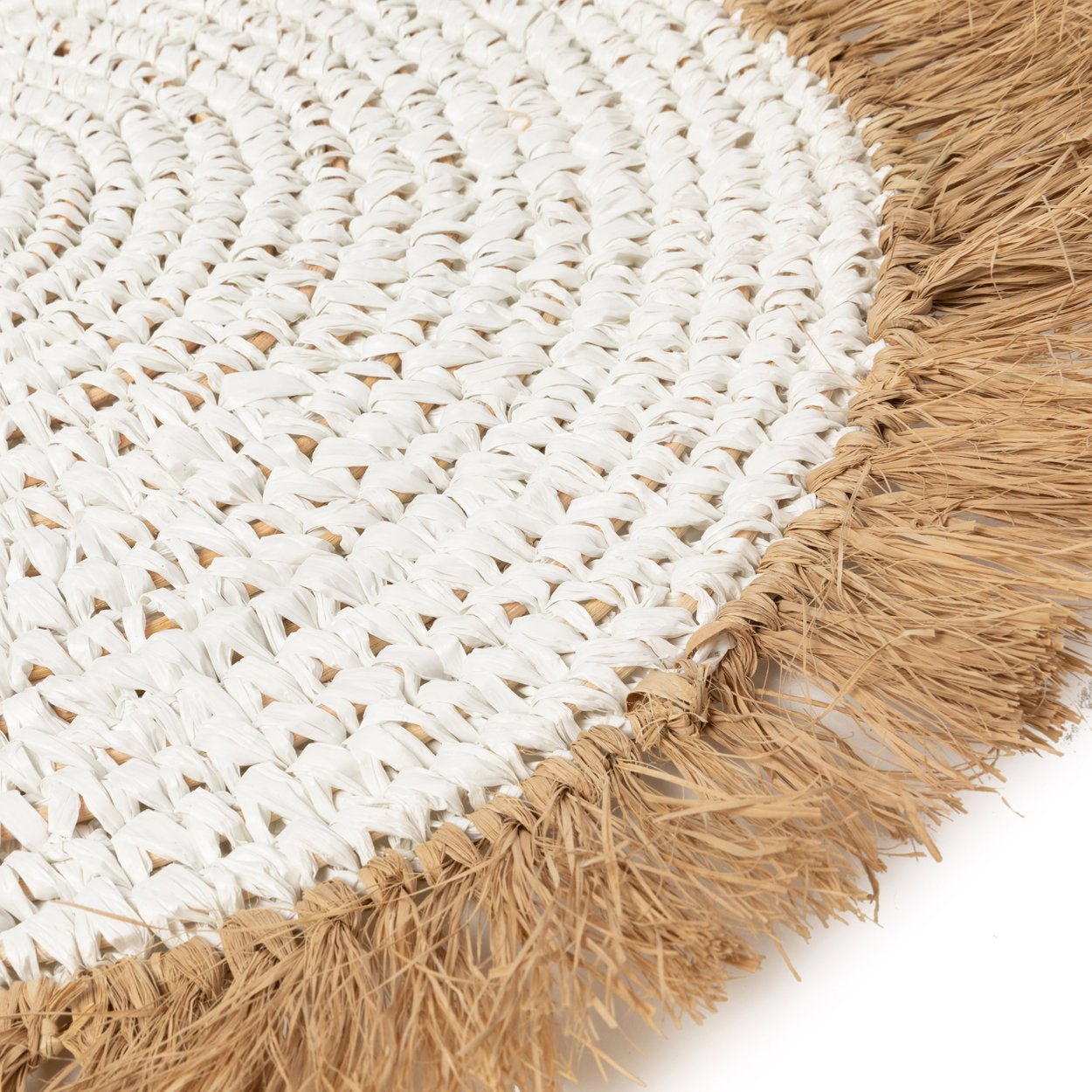 The Water Hyacinth Raffia Placemat - White Natural - Image 2
