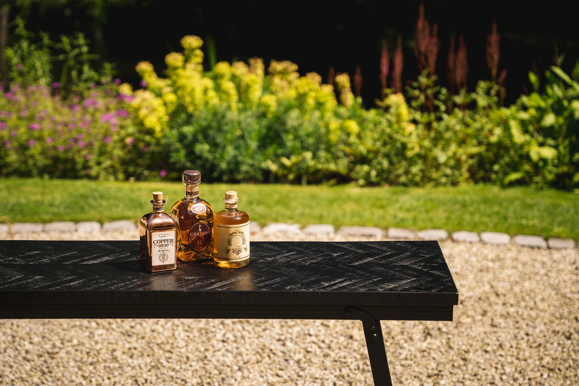 The Herringbone High Table - Black - 140cm - Image 2