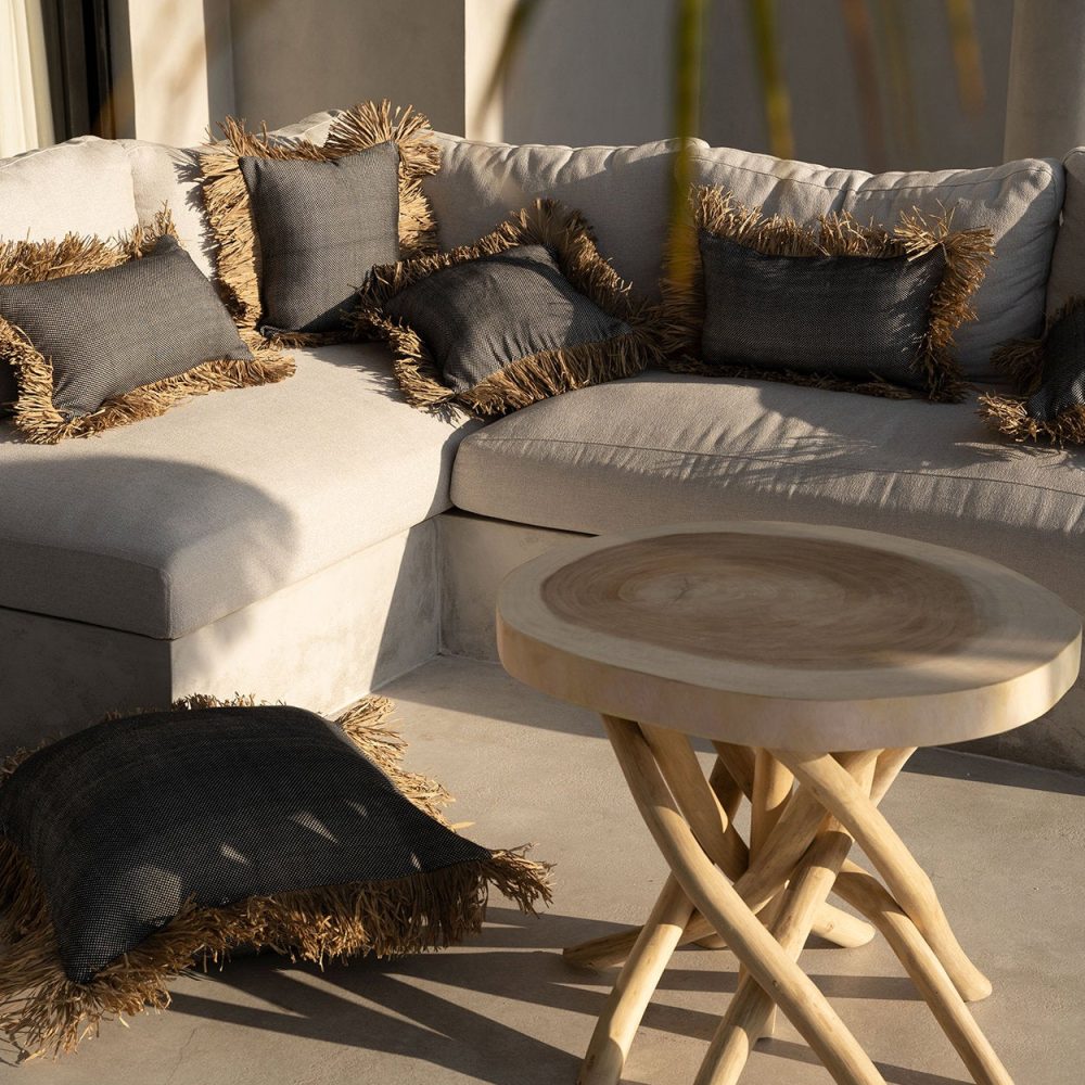 The Cotton Bonita Cushion Cover - Natural Black - 60x60