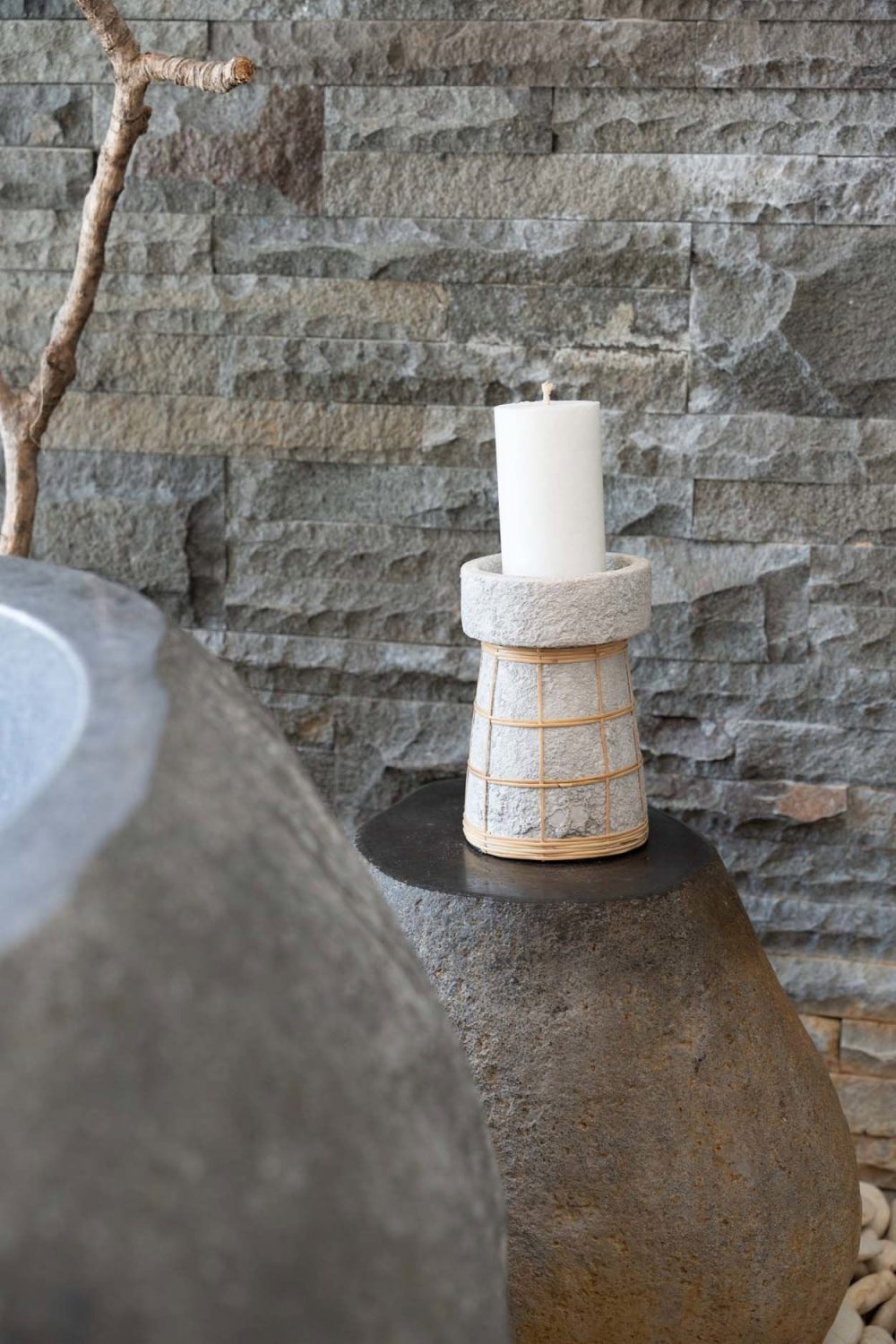 The Serene Candle Holder - Concrete Natural - L - Image 2