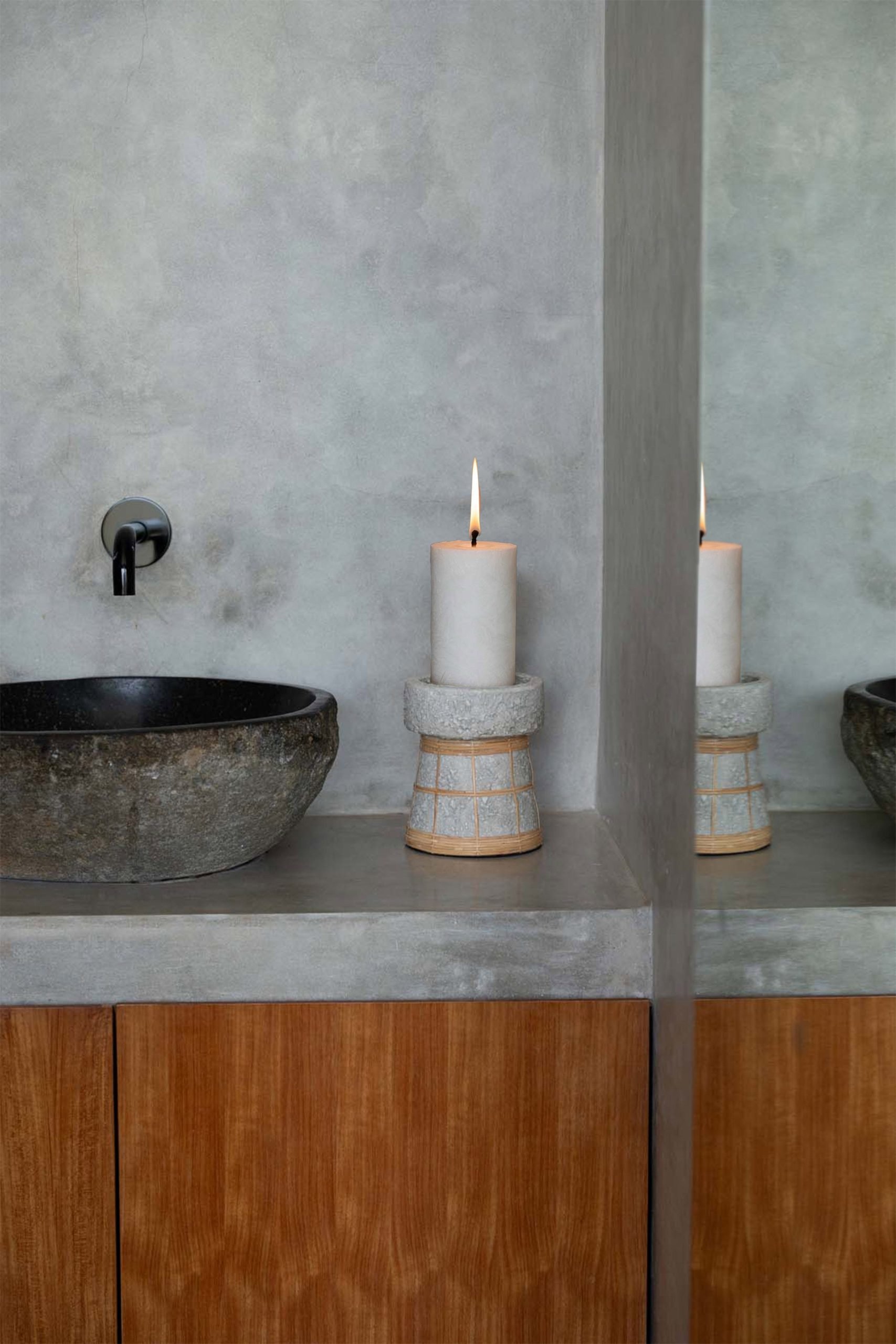 The Serene Candle Holder - Concrete Natural - M - Image 2