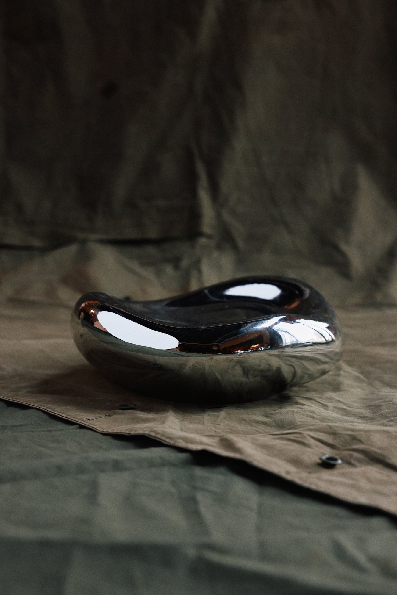 Gleam glass bowl, chrome - Image 3