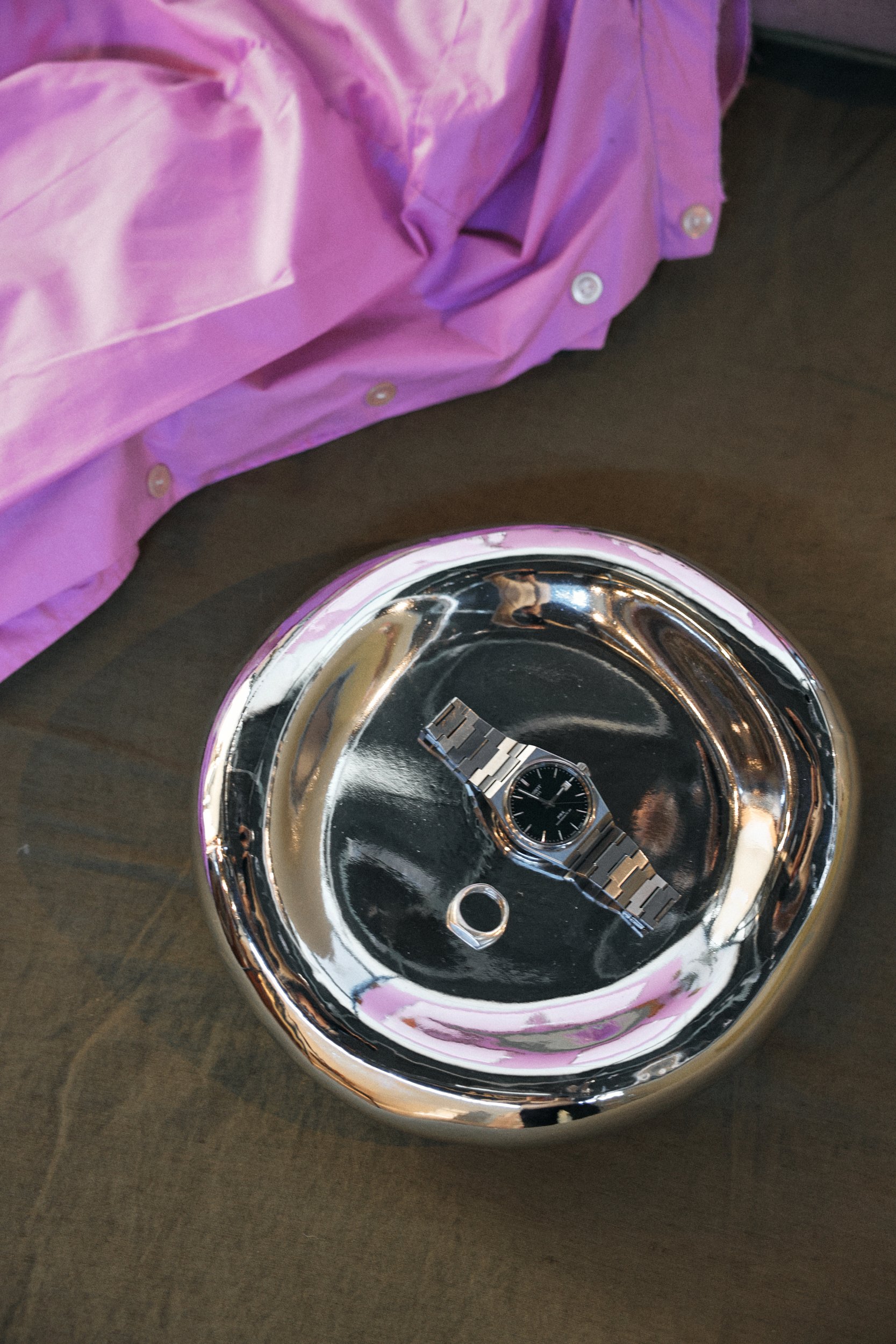 Gleam glass bowl, chrome - Image 4