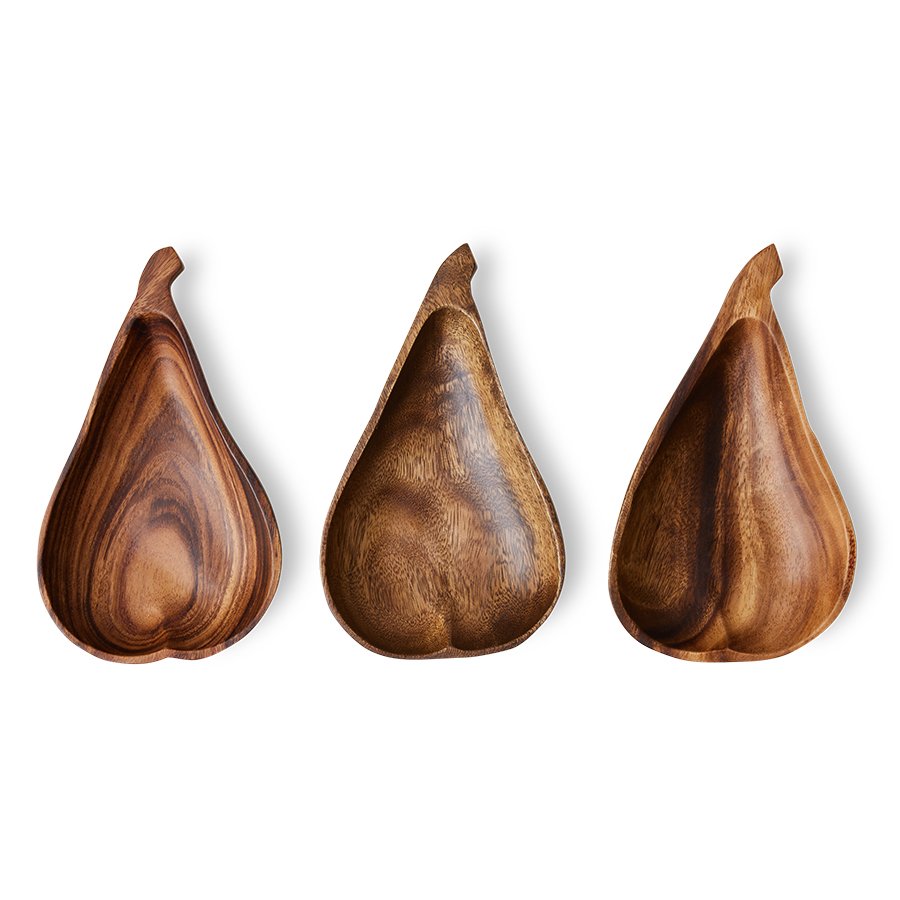 Acacia pear bowl L - Image 4
