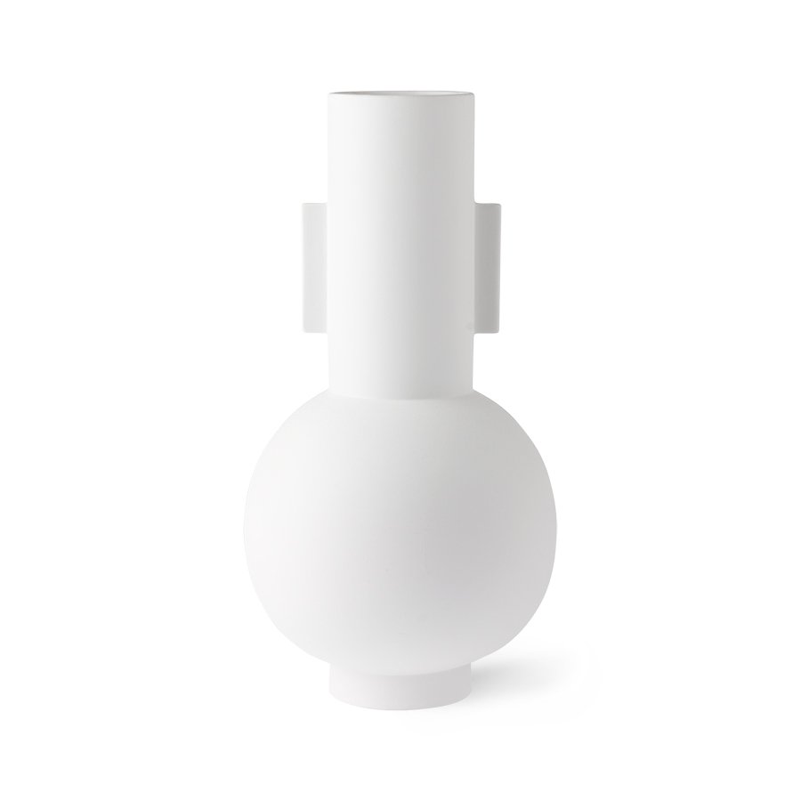 Matt white vase L