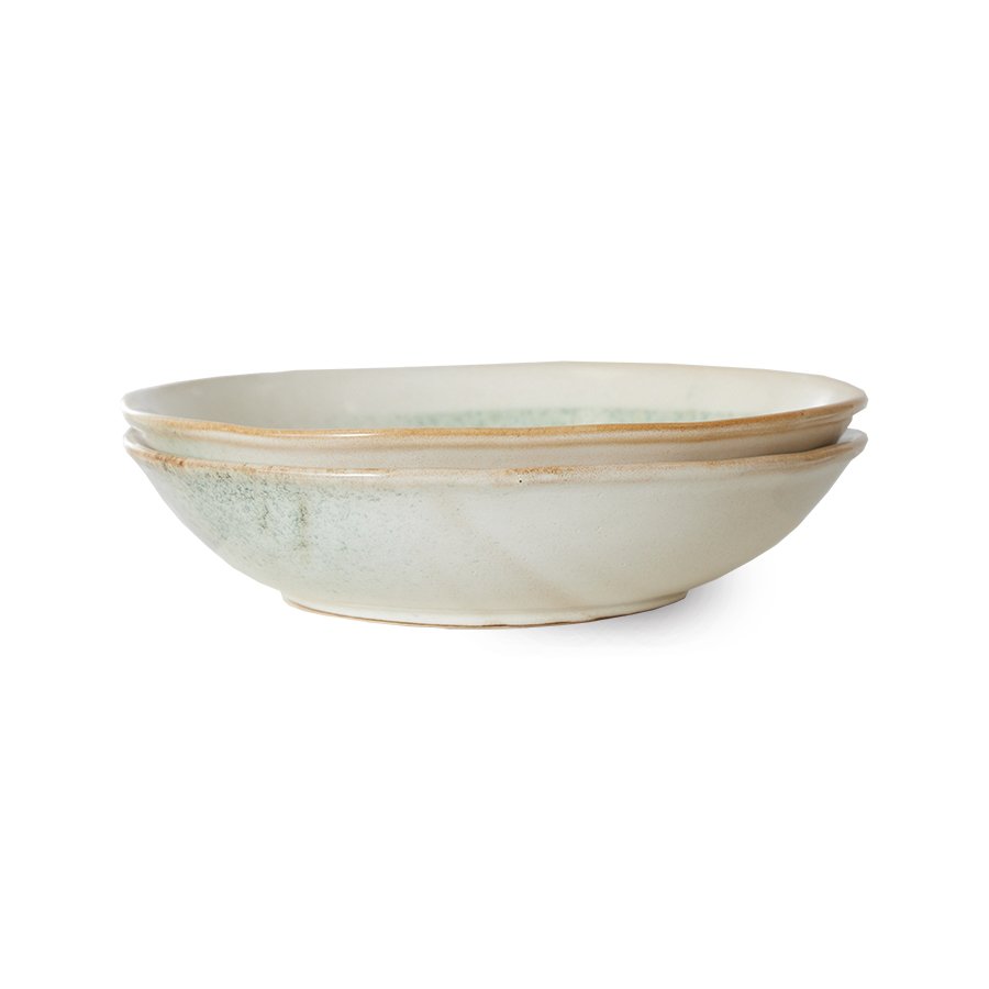 70s ceramics: curry bowls, mist (set of 2)