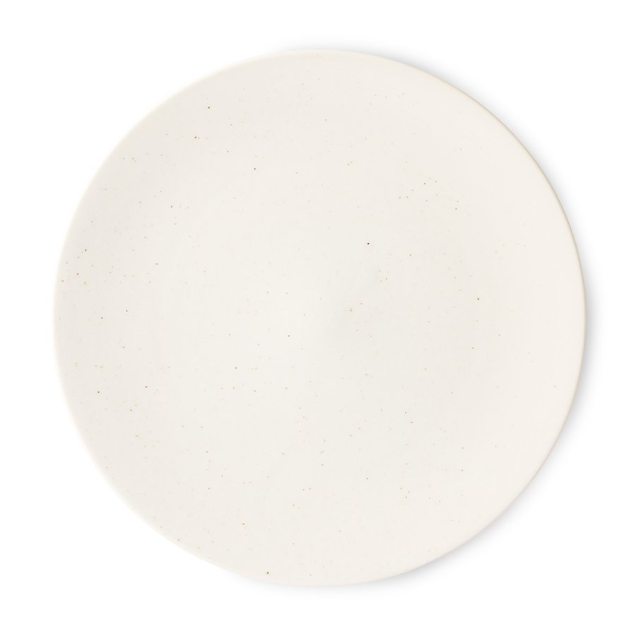 Kyoto ceramics: japanese large dinner plate white speckled