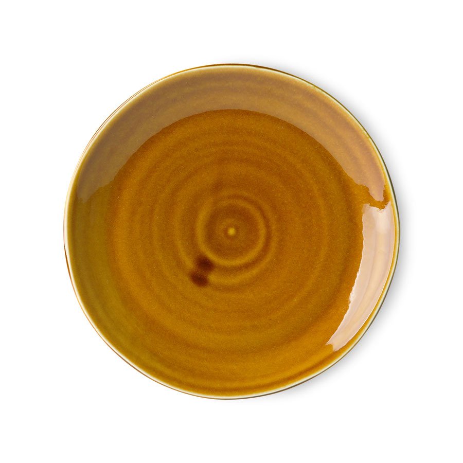 Kyoto ceramics: japanese dinner plate brown