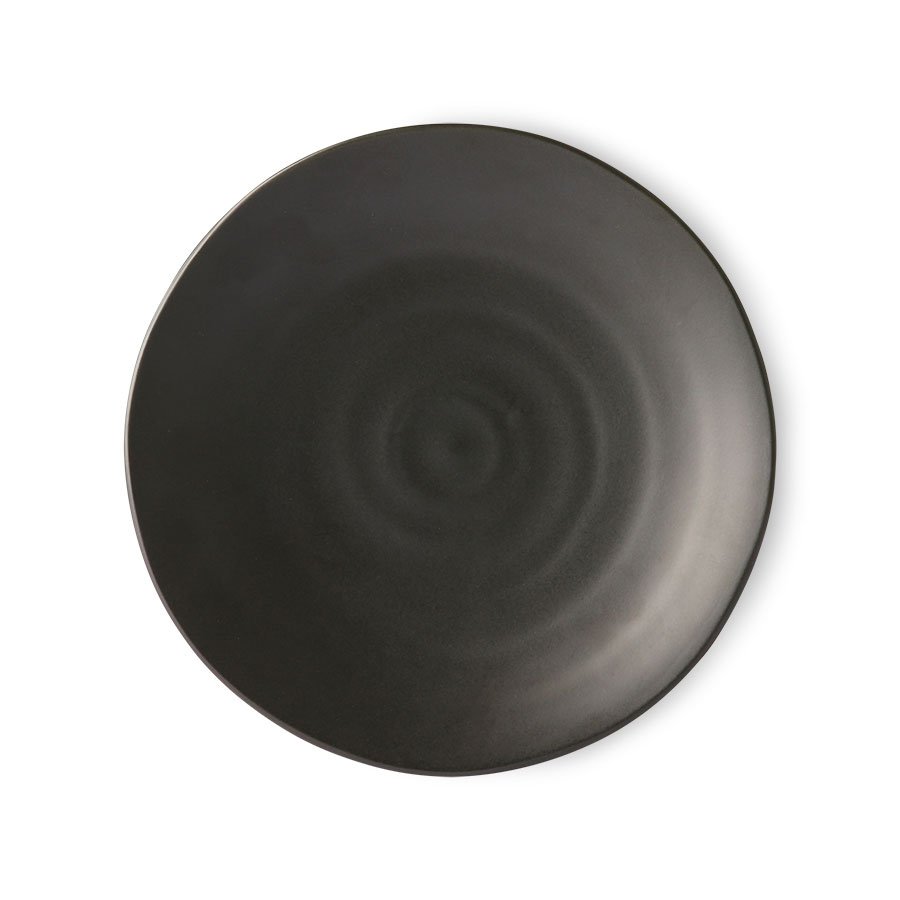 Kyoto ceramics: japanese dinner plate matt black