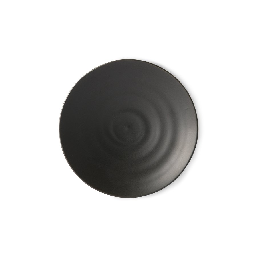 Kyoto ceramics: japanese dessert plate matt black