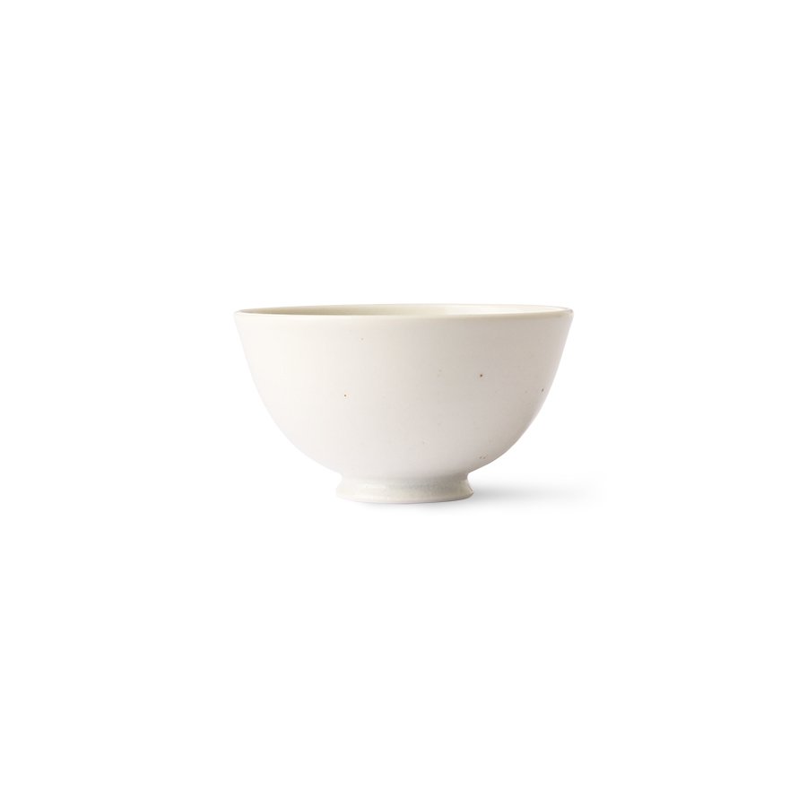 Kyoto ceramics: japanese rice bowl white speckled