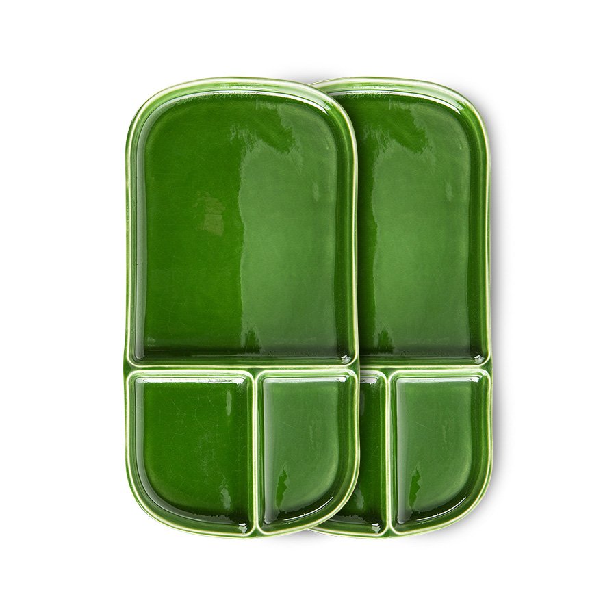 The emeralds: ceramic plate rectangular, green (set of 2)
