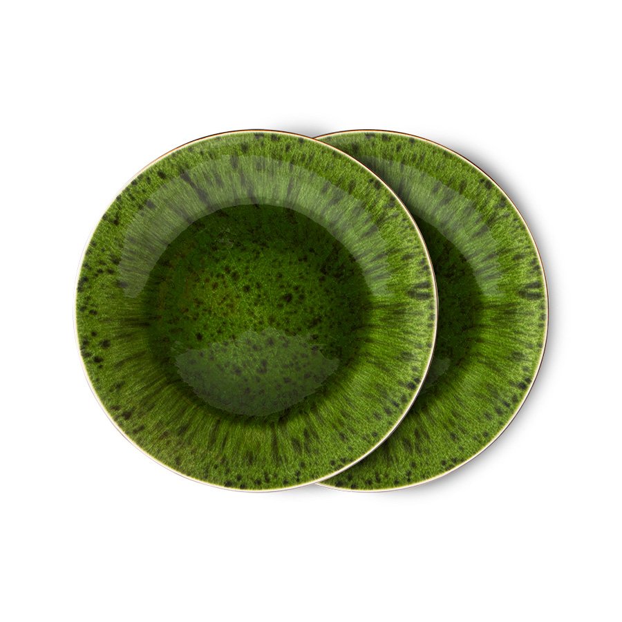 The emeralds: ceramic side plate spotted, green (set of 2)
