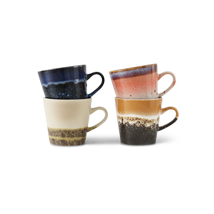 70s ceramics: americano mugs, pegasus (set of 4)