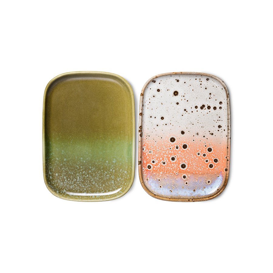 70s ceramics: small trays, atlas (set of 2)