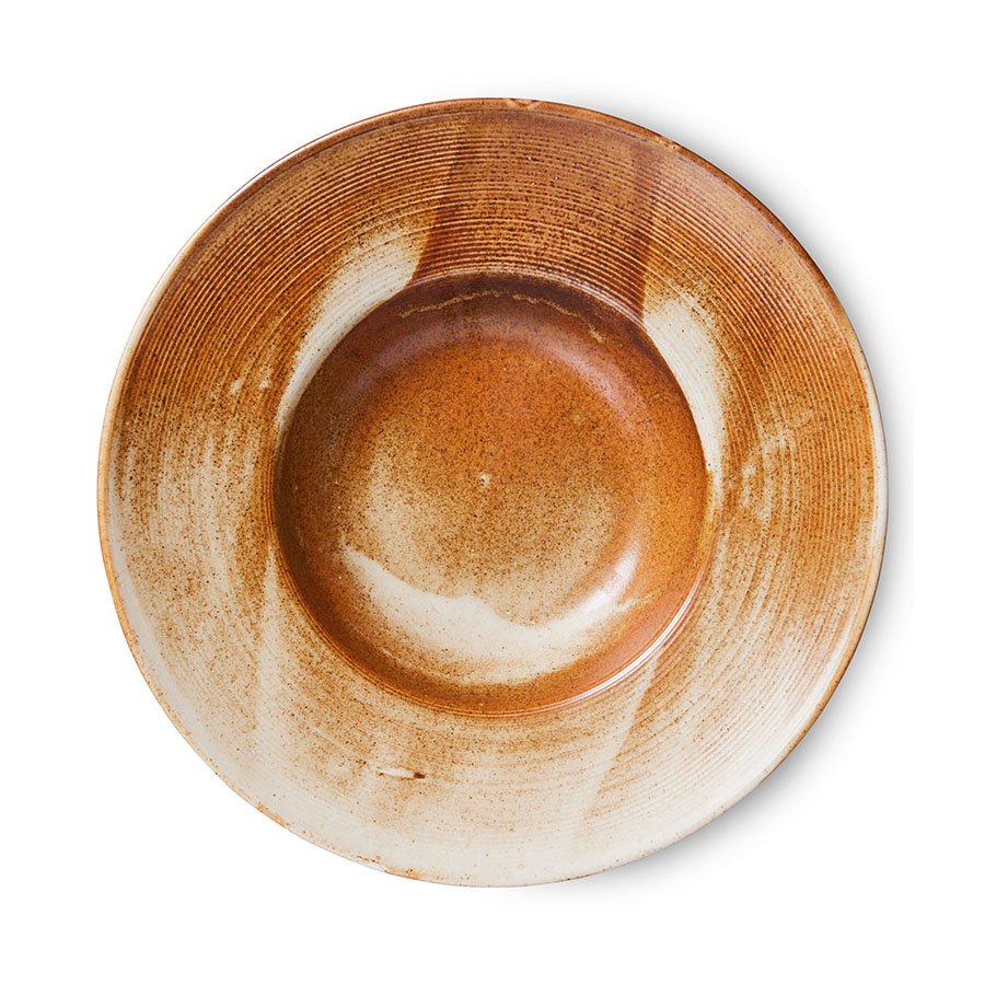 Chef ceramics: pasta plate, rustic cream/brown