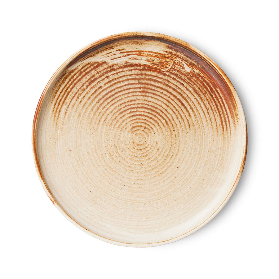 Chef ceramics: side plate, rustic cream/brown