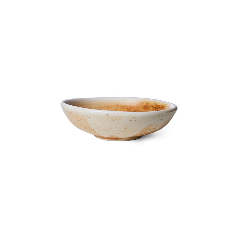 Chef ceramics: small dish, rustic cream/brown