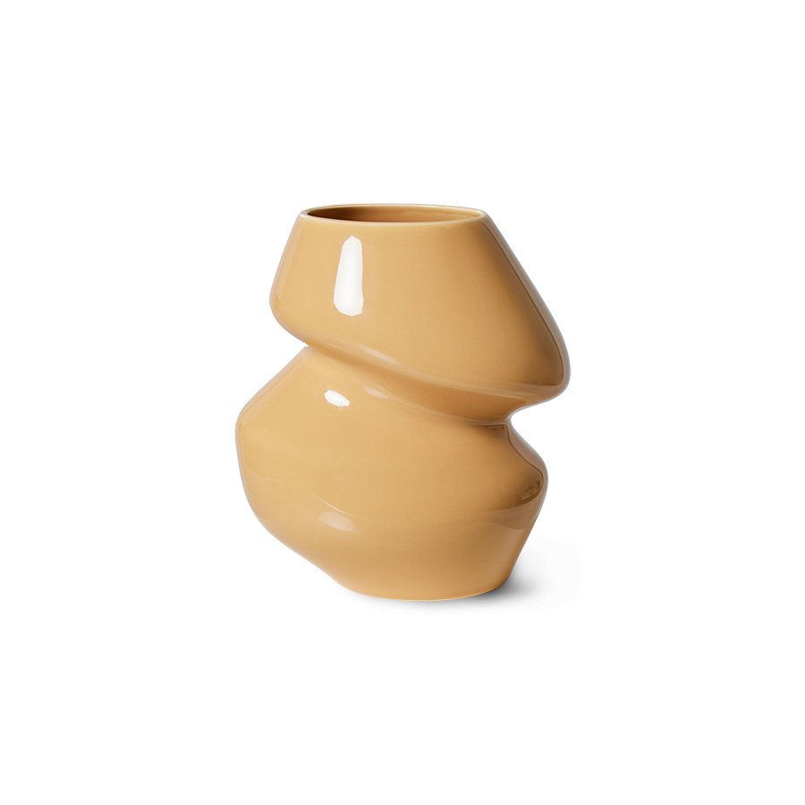 Ceramic vase organic cappuccino S