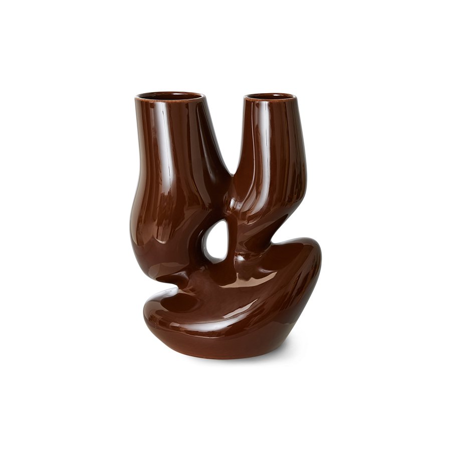 Ceramic vase organic espresso L