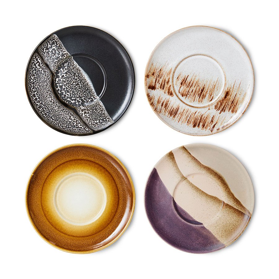 70s ceramics: saucers Big Sur (set of 4)