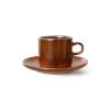 Chef ceramics: cup and saucer, burned orange