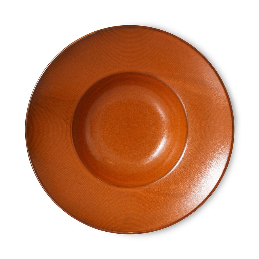 Chef ceramics: pasta plate, burned orange