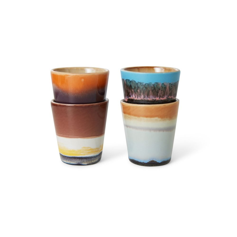 70s ceramics: ristretto mugs, solar (set of 4)