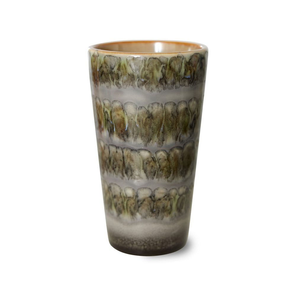 70s ceramics: latte mug, fern