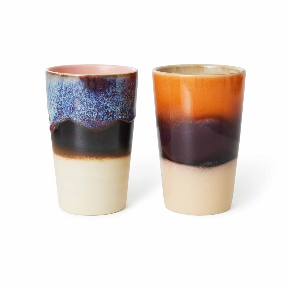 70s ceramics: tea mugs, dusk (set of 2)