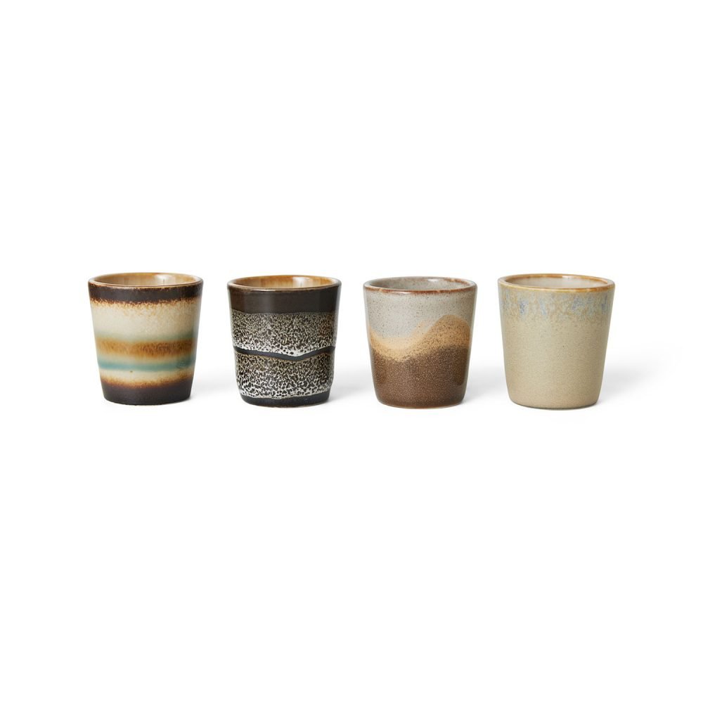 70s ceramics: egg cups, granite (set of 4)