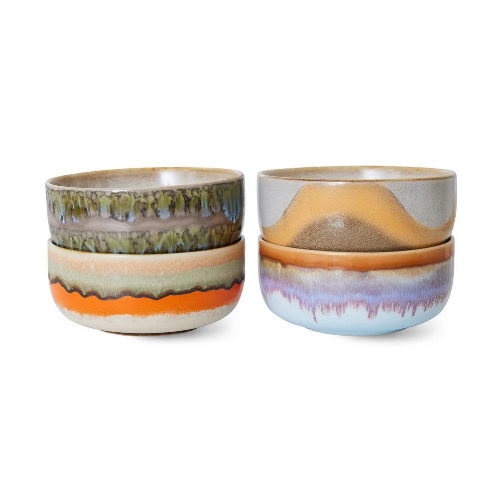 70s ceramics: dessert bowls, reef (set of 4)
