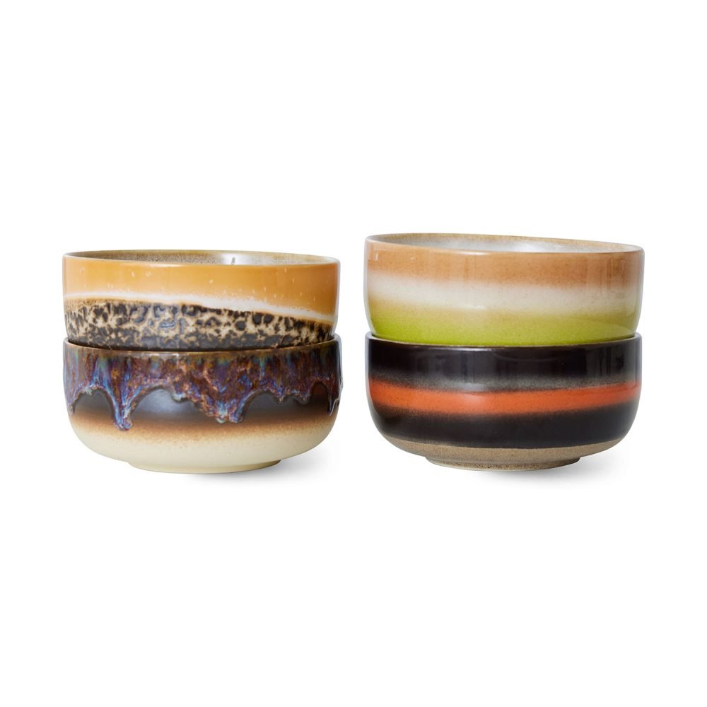 70s ceramics: dessert bowls, humus (set of 4)