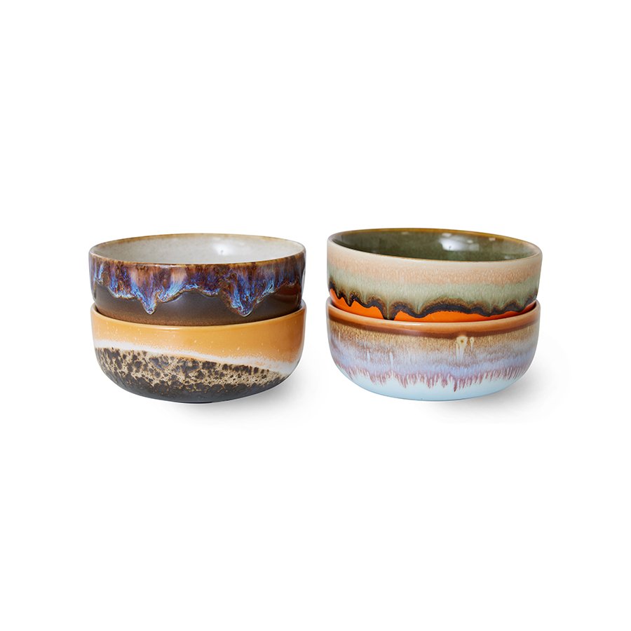 70s ceramics: tapas bowls, crystal (set of 4)