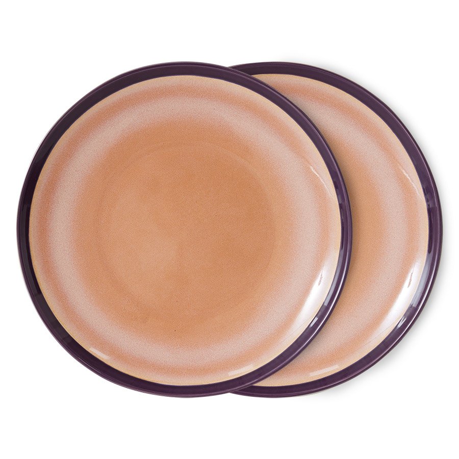 70s ceramics: dinner plates, bedrock (set of 2)