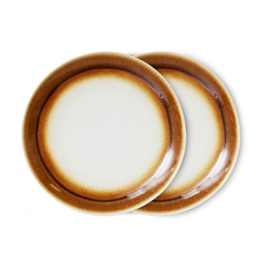 70s ceramics: dinner plates, supernova (set of 2)