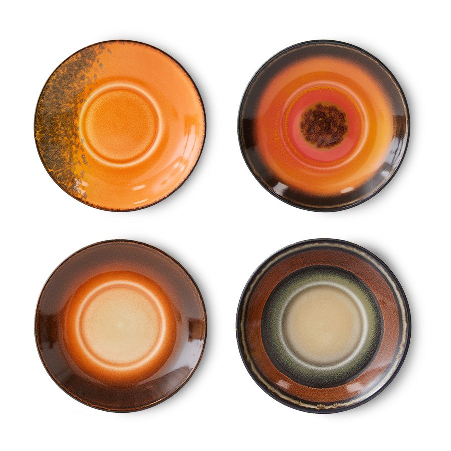 70s ceramics: saucers roasts (set of 4)