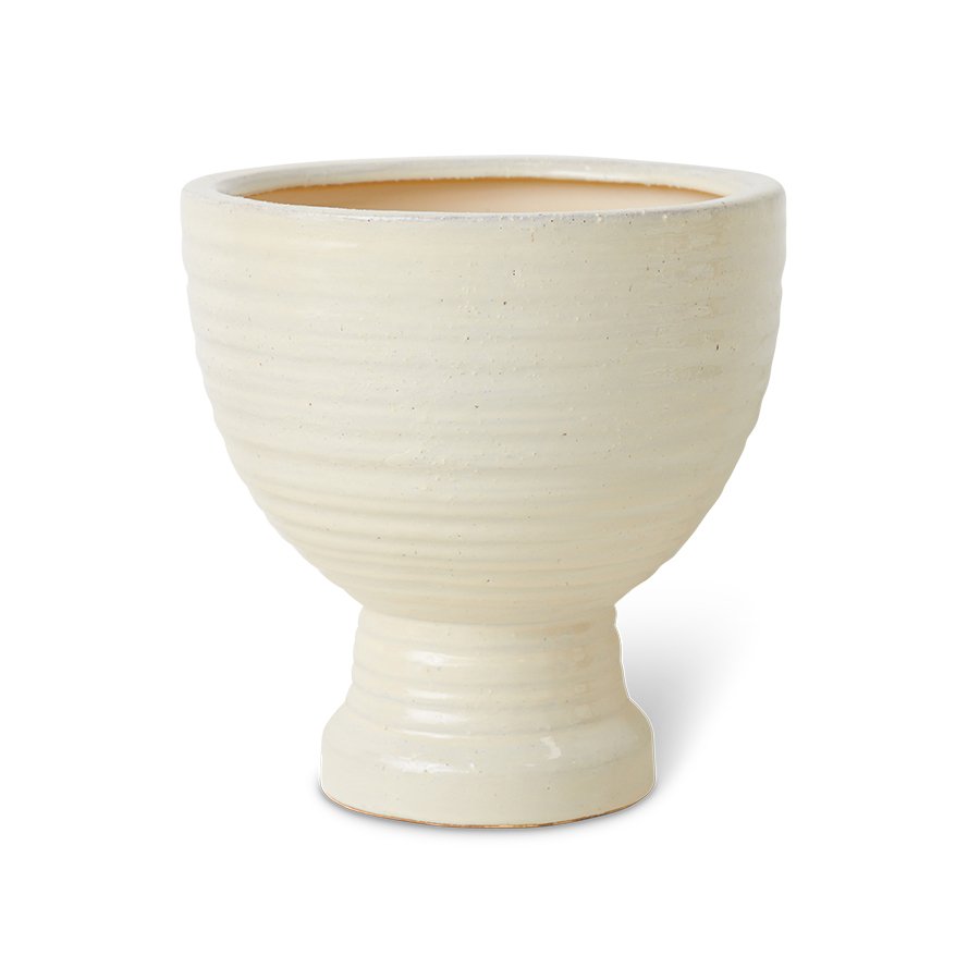 Stoneware planter cream